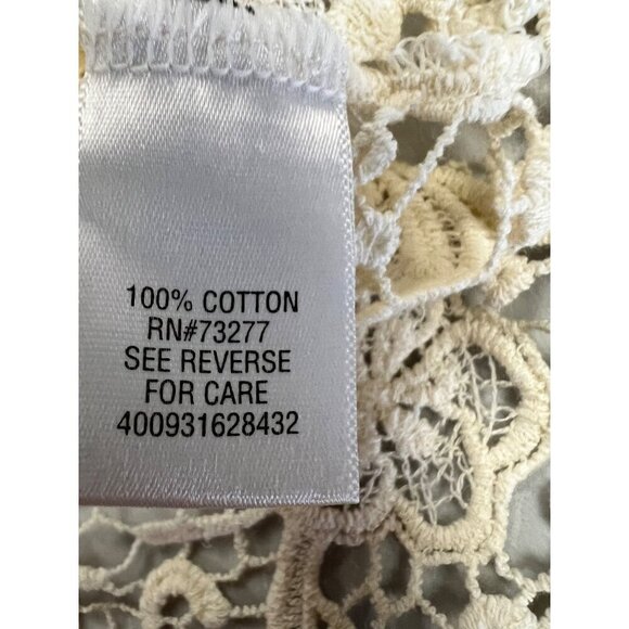 Apt. 9 Open Lace Top Cream Women's Size Large Short Sleeve Career New - Picture 10 of 10